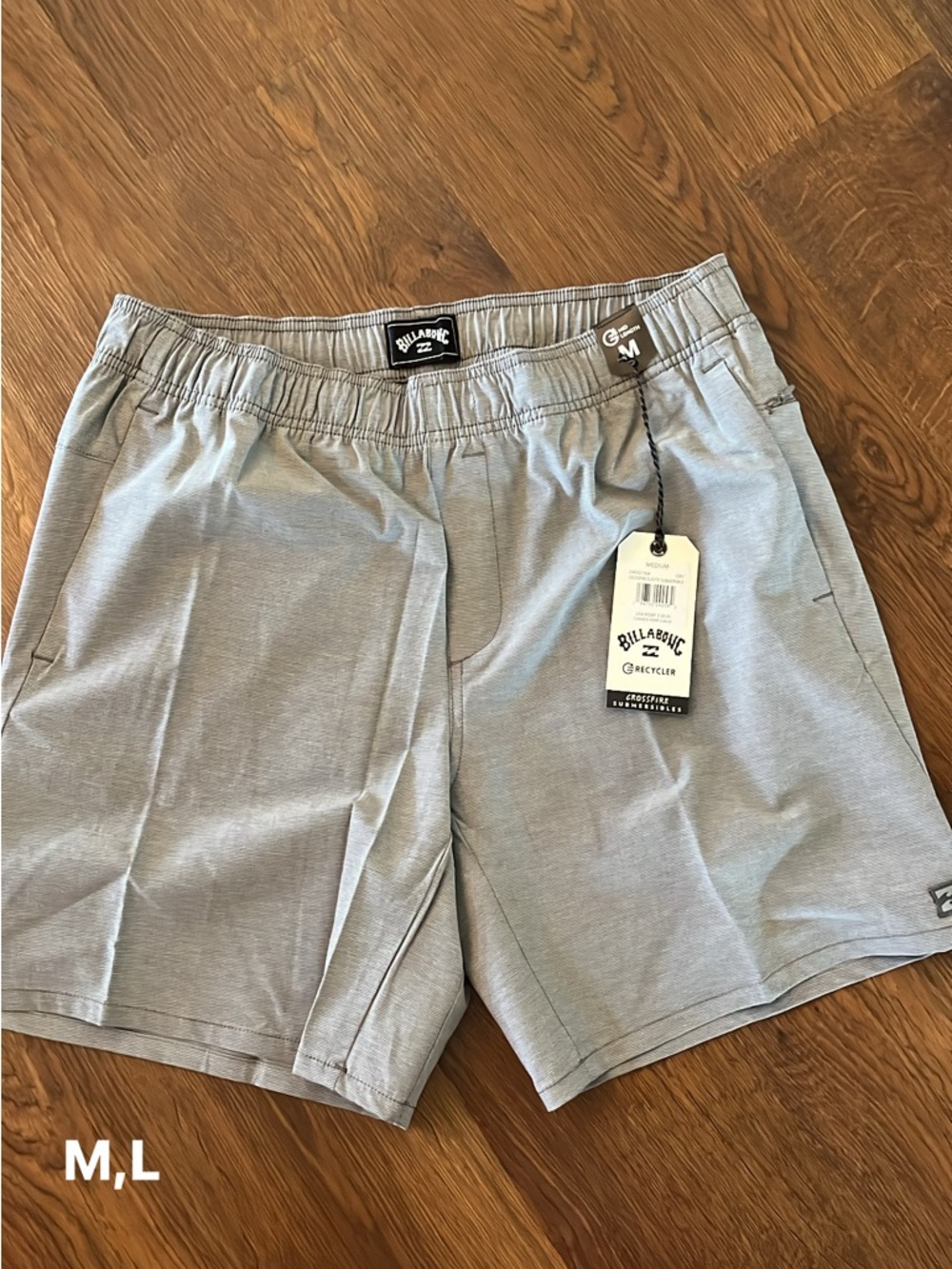 Billabong Men's Light Gray Athletic Shorts